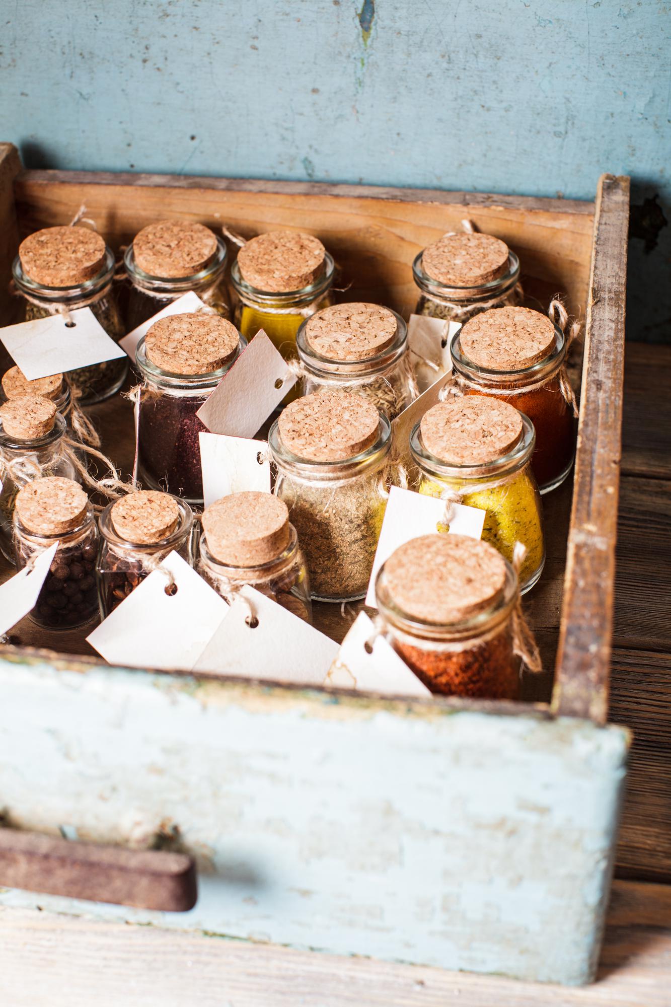 Assorted preserved jars and recipe cards